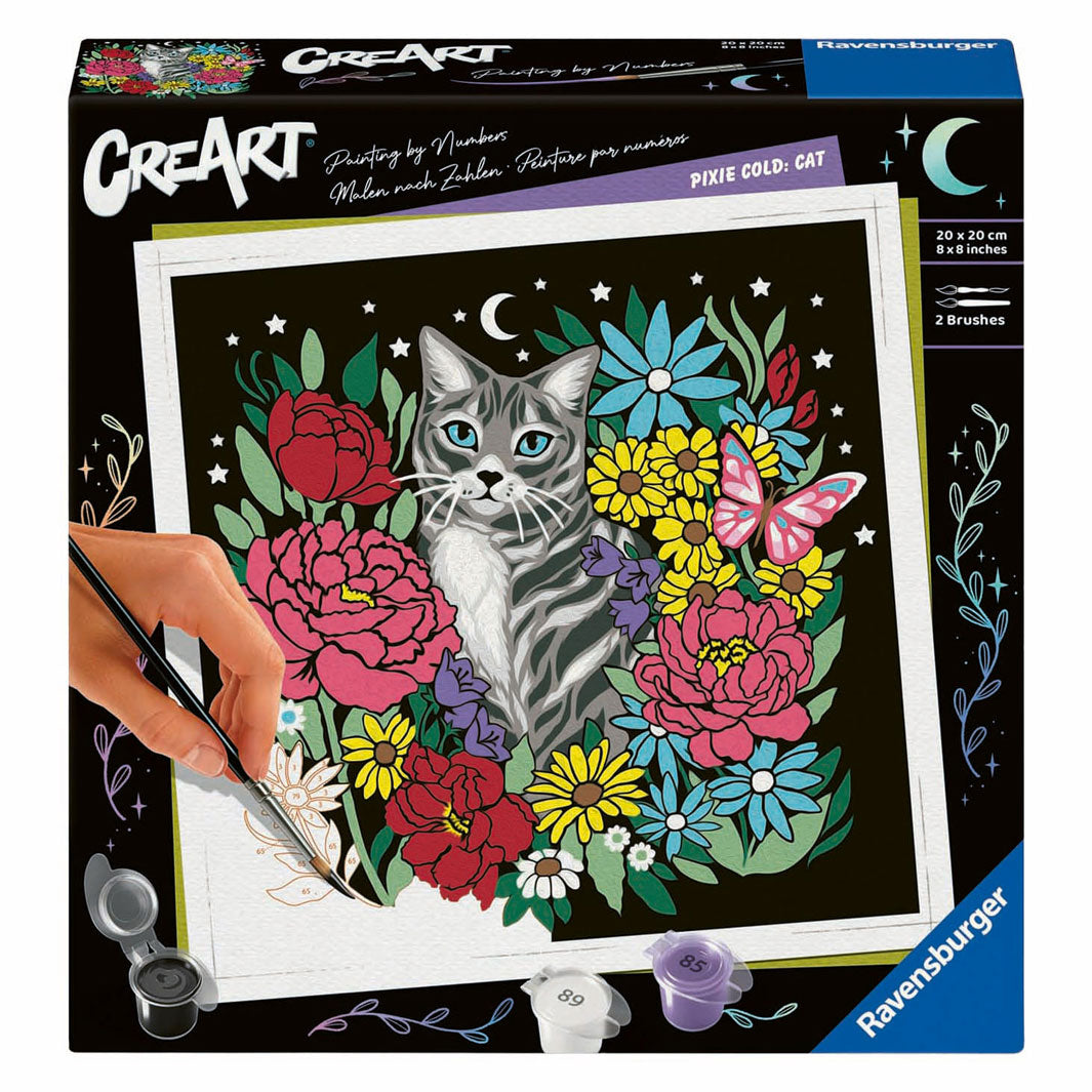 Ravensburger Malen-nach-Zahlen-Set Pixie Cold Kat Kreativpaket.