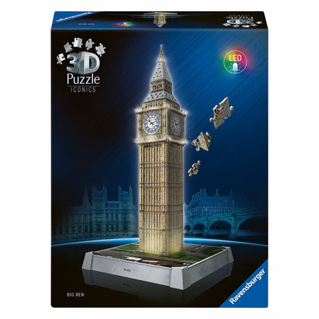 Ravensburger 3D-Puzzle Icons Big Ben – mit Licht – 235 Teile.
