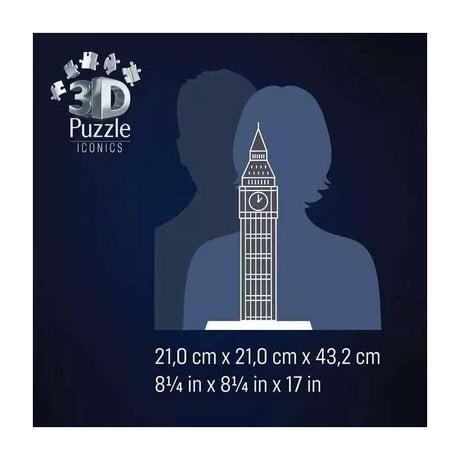 Ravensburger 3D-Puzzle Icons Big Ben – mit Licht – 235 Teile.