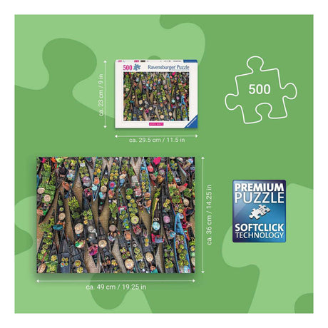 Ravensburger – drijvende markt, indonesië – legpuzzel – 500 stukjes