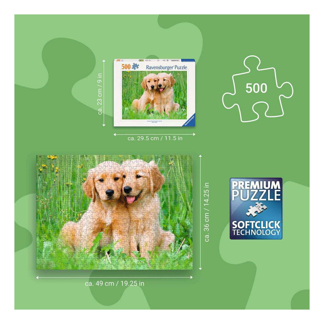 Ravensburger – the golden retriever brothers – legpuzzel – 500 stukjes