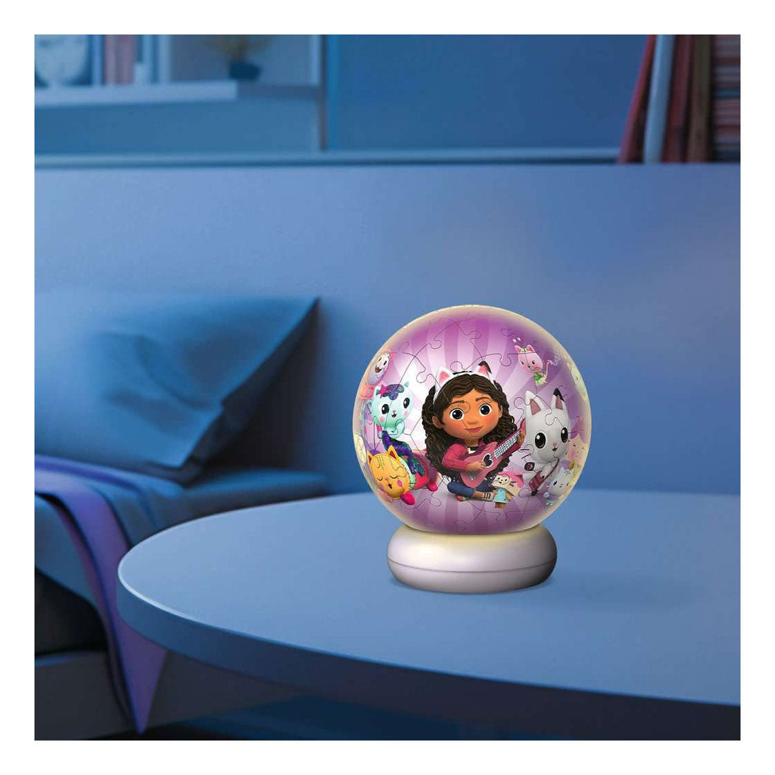 Ravensburger – gabby’s dollhouse – 3d puzzle-ball nachtlicht – 73 stukjes
