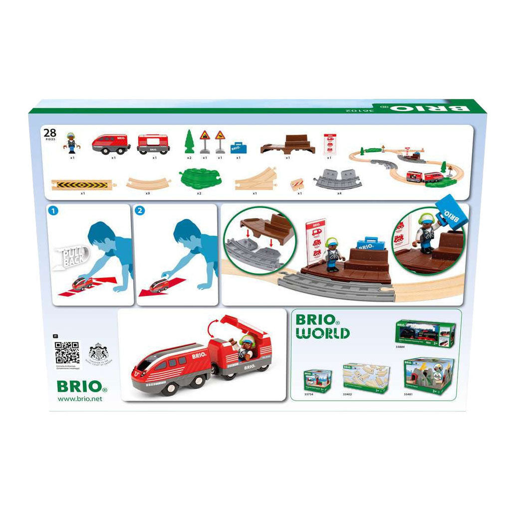 Brio Rückzugseisenbahn-Set – Holzeisenbahn für Kinder ab 3 Jahren