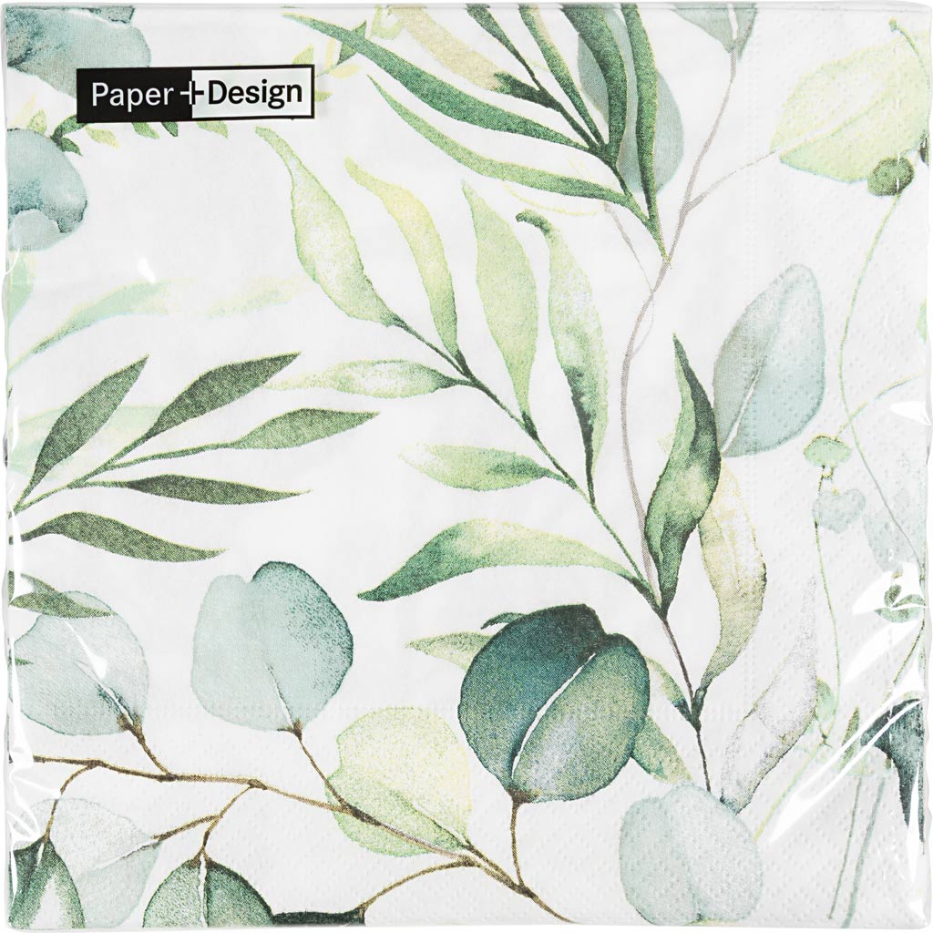 Creativ Company Duni Servietten Eukalyptus weiß 33x33cm
