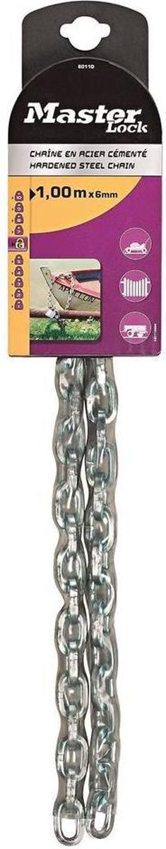 Masterlock-Kette, Stahl mit Vinyl, 6 mm, 1 m