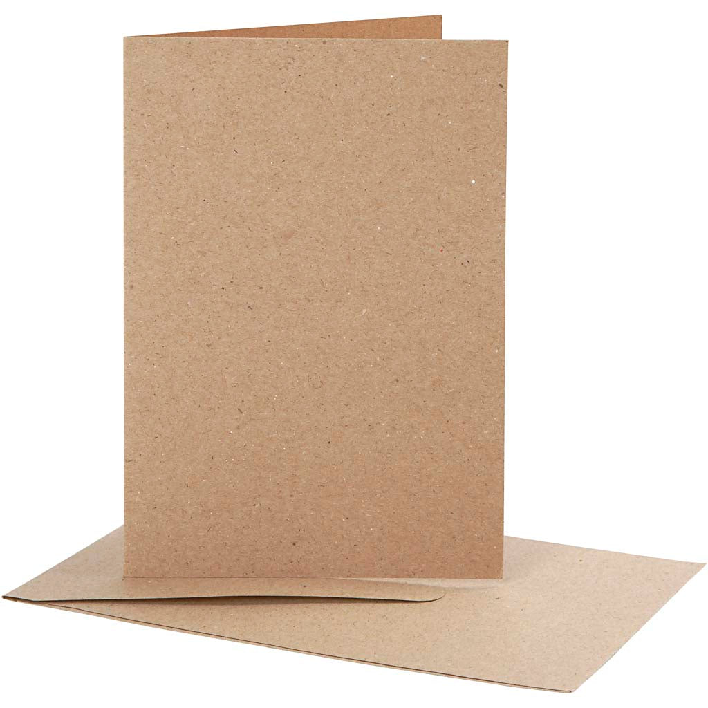 Creativ Firmenkarten und Umschläge, Kartengröße 10,5x15 cm, Umschlaggröße 11,5x16,5 cm, natur, 10er Set 1 Box