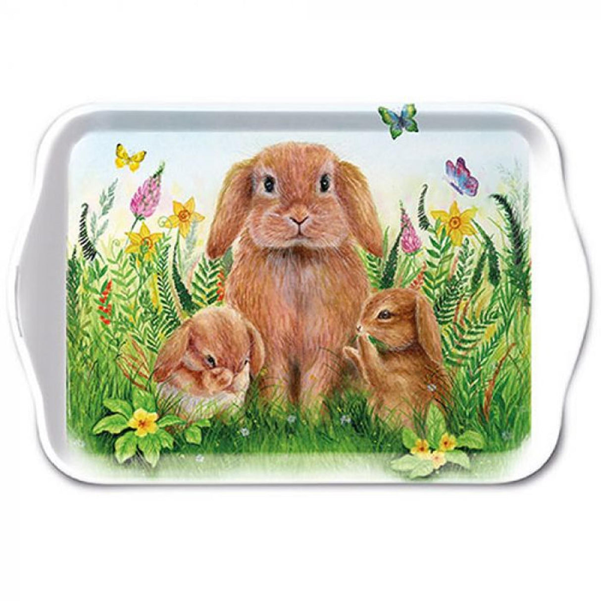 Ambiente Tablett Hasenfamilie 13x21cm