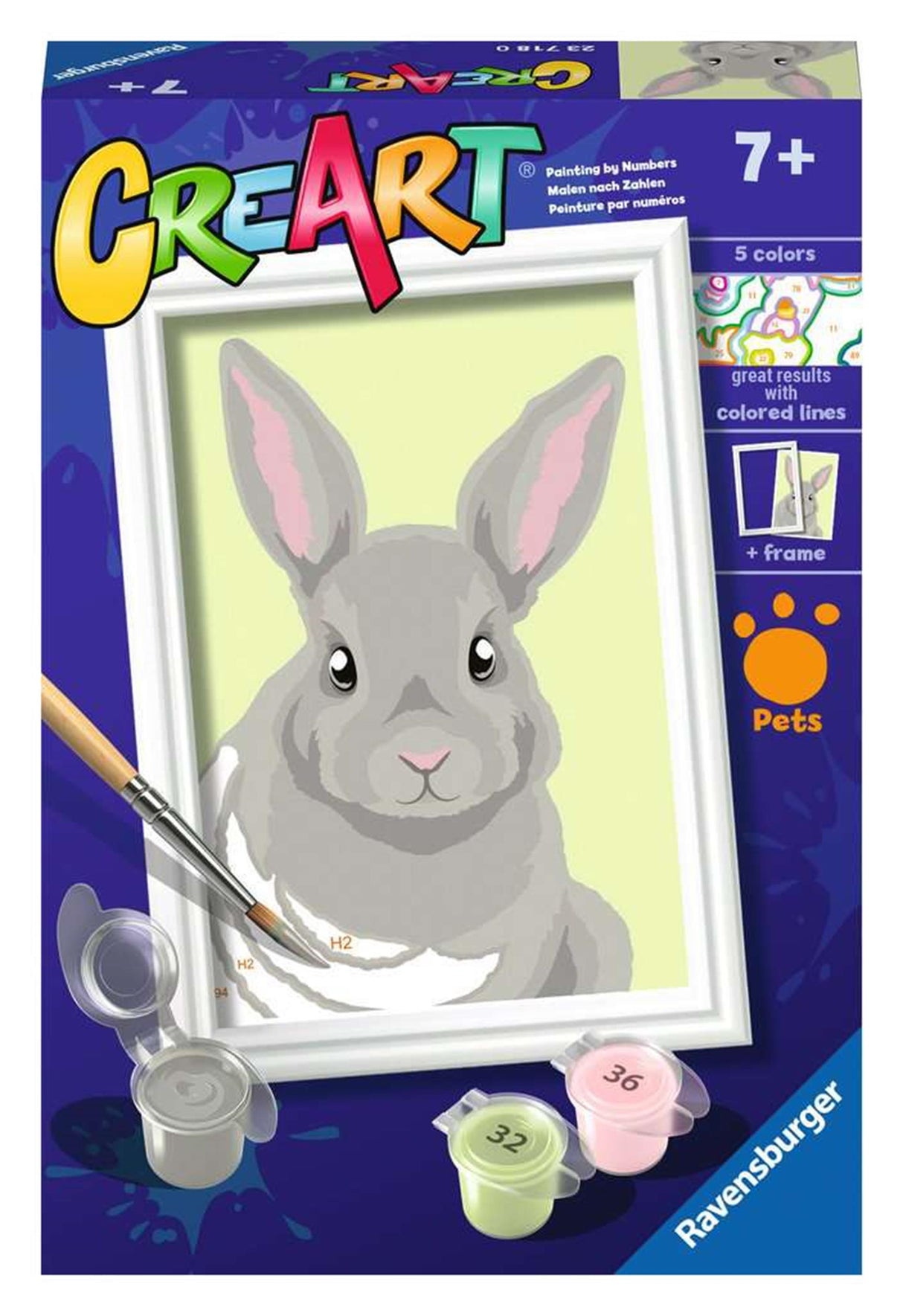 Ravensburger Creart Painting nach Nummer - graues Kaninchen