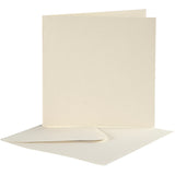 Creativ Firmenkarten-Umschläge, Kartengröße 12,5 x 12,5 cm, Umschlaggröße 13,5 x 13,5 cm, gebrochenes Weiß, 10er-Set 1 Box