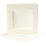 Creativ Company Passepartoutkarten, Kartengröße 12,5 x 12,5 cm, Umschlaggröße 13,5 x 13,5 cm, gebrochenes Weiß, 10er-Set 1 Box