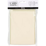 Creativ Company Perlmuttkarten und Umschläge, Kartengröße 10,5 x 15 cm, Umschlaggröße 11,5 x 16,5 cm, Creme, 10er-Set 1 Box