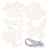 Creativ Company Tiermasken, H: 13-24 cm, B: 20-28 cm, 230 g, weiß, 100 Stück 1 Box