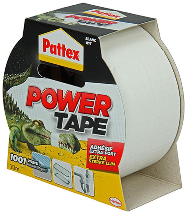Pattex power tape 10 m wit | power ducktape voor universeel gebruik | waterdichte extreem sterk | premium grip ducktape.