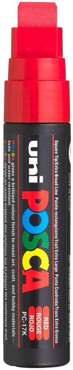 Posca Uni-Farbmarker 17k rot – Blockspitze 15 mm