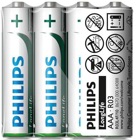 Philips Akku Longlife TR-Battery R03 4St. Longlife-Mikro