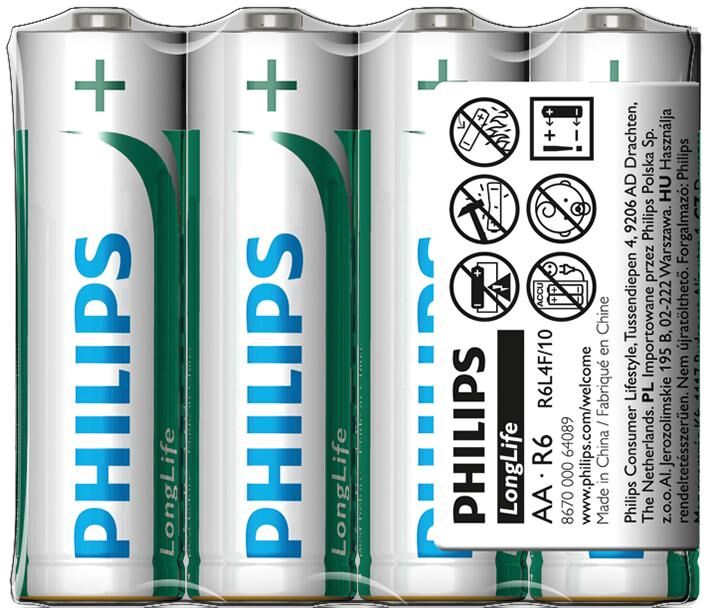 Philips Akku Longlife TR-Battery R6 4St. langlebiger Mignon