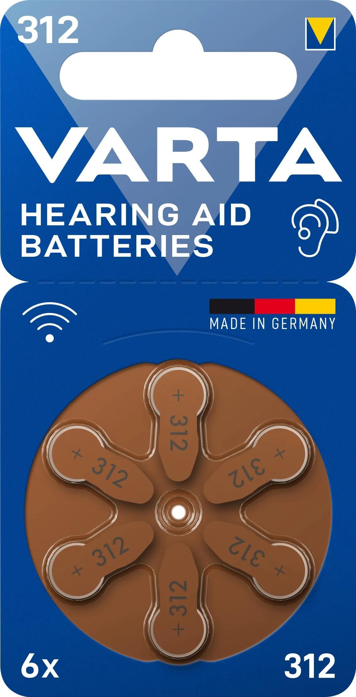 Varta Batterie Knopfzelle V312 1,4 V Blisterpackung mit 6 Stück