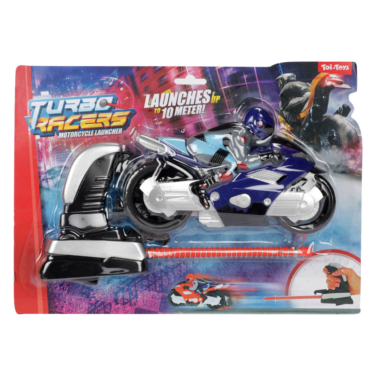 Toi-toys Toi Toys schießt Motorrad mit Motorradfahrer