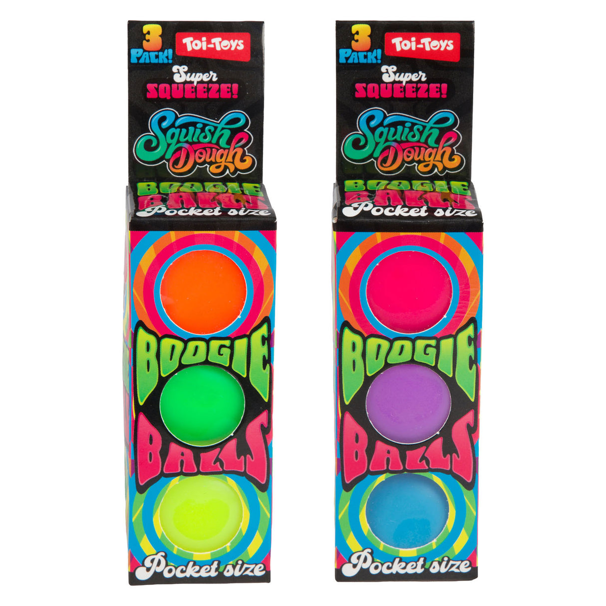 Toi-toys squishdough set knijpballen neon, 3-pack