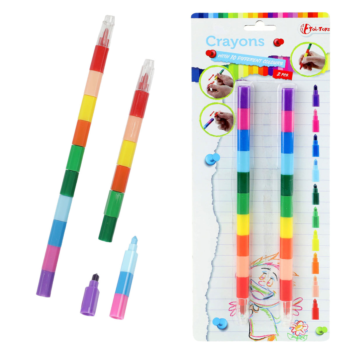 TOI-TOYS 10-in-1 WASKRIJT PEN, 2.