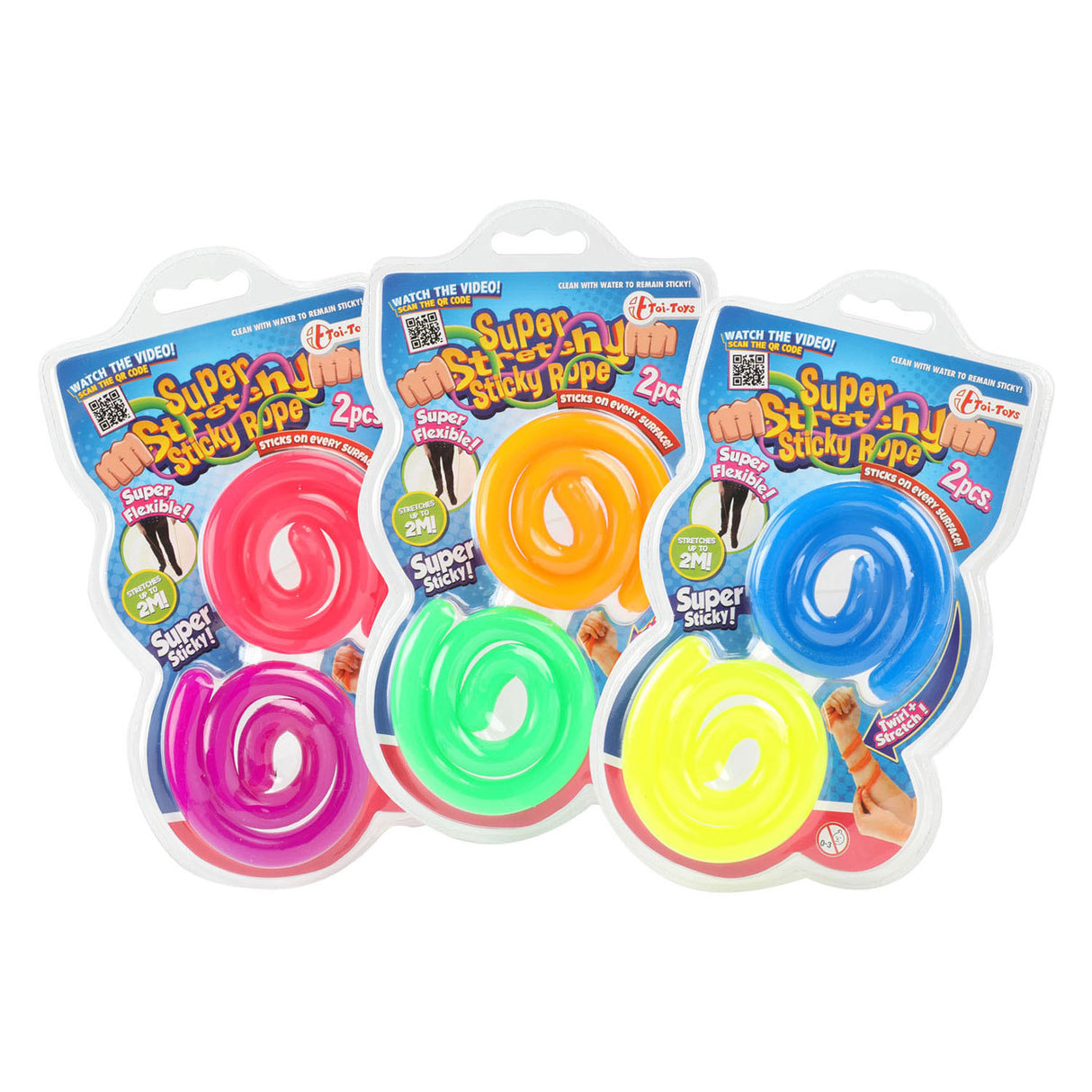 Toi-toys Sticky Stretch Ropes, 2st.