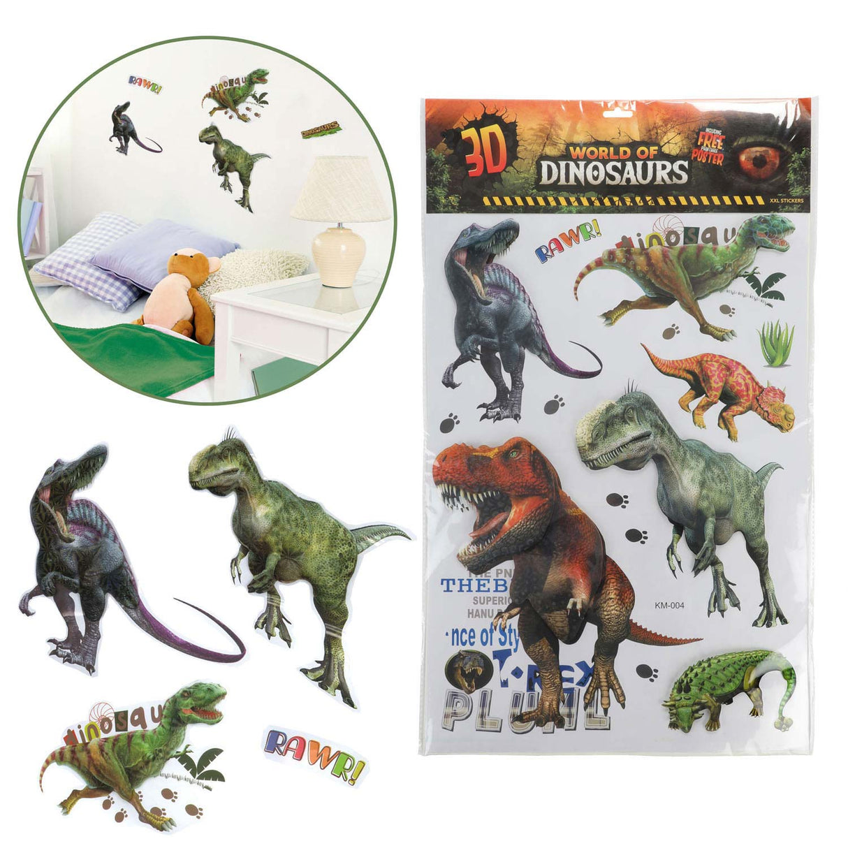 Toi-toys vägg deco klistermärken dinosaurus