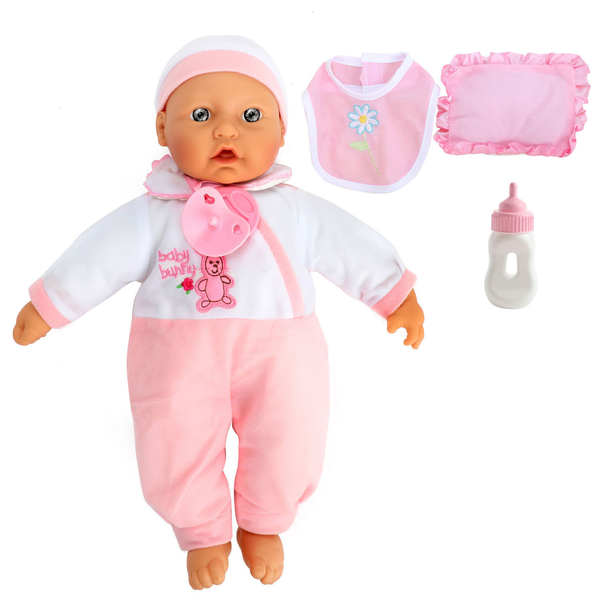 Beau baby baby pop med flaske og bibber, 40 cm