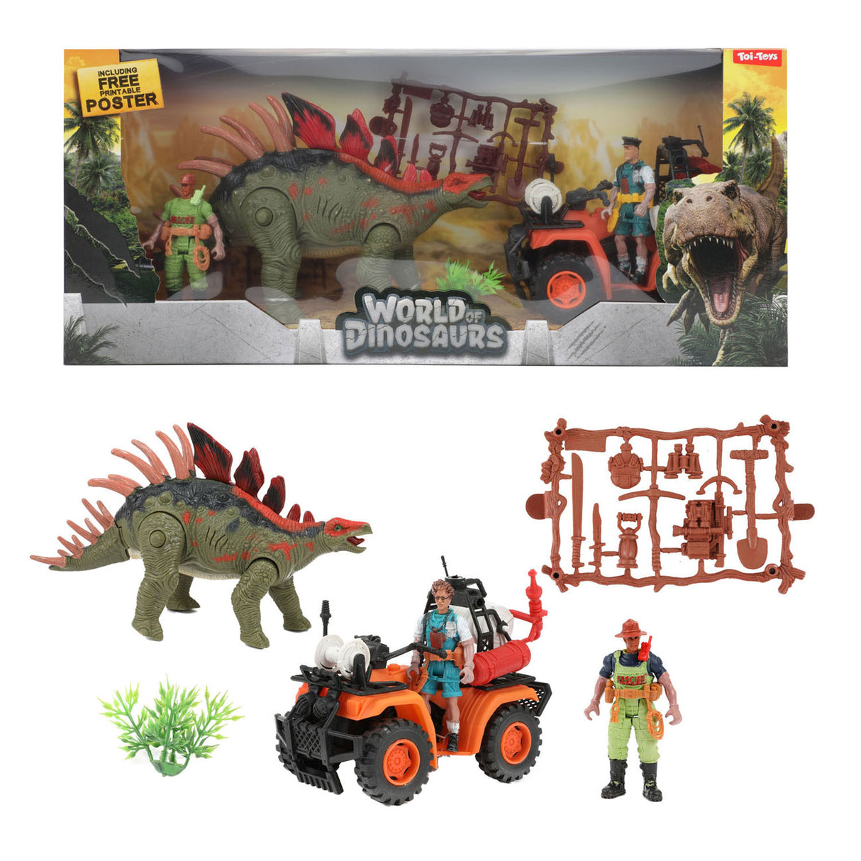 Welt vum Dinosaurier's Play Set Quad mam Dino