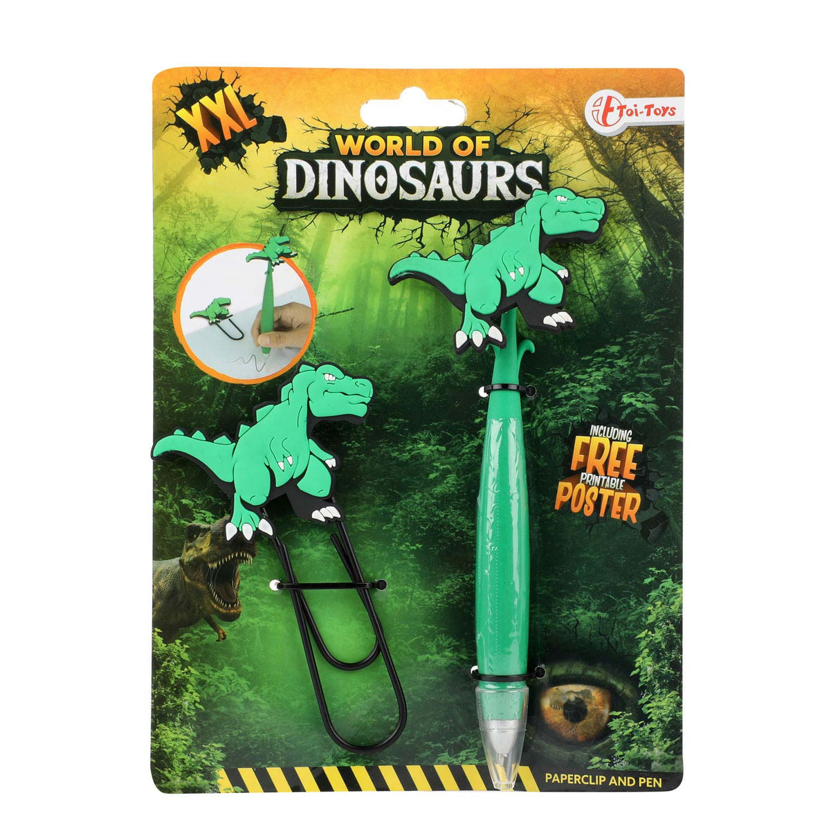 TOI-TOYS DINOSAURUS MEGA PAPERCLIP con bolígrafo