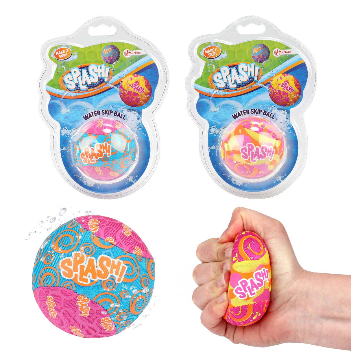 Toi-toys Wasserhüpfball Spritzwasser Polyester rosa blau