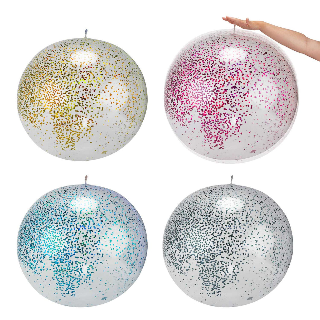 Toi-toys uppblåsbar glitterballon, 60 cm