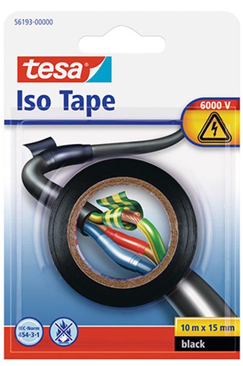 Tesa 1001725 - isolatiet.10mx15mm zwart | 6 stuks