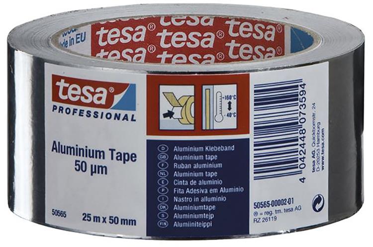 Tesa professional tesa strong 63652-00001-00 aluminium tape zilver (l x b) 25 m x 50 mm 1 stuk(s)