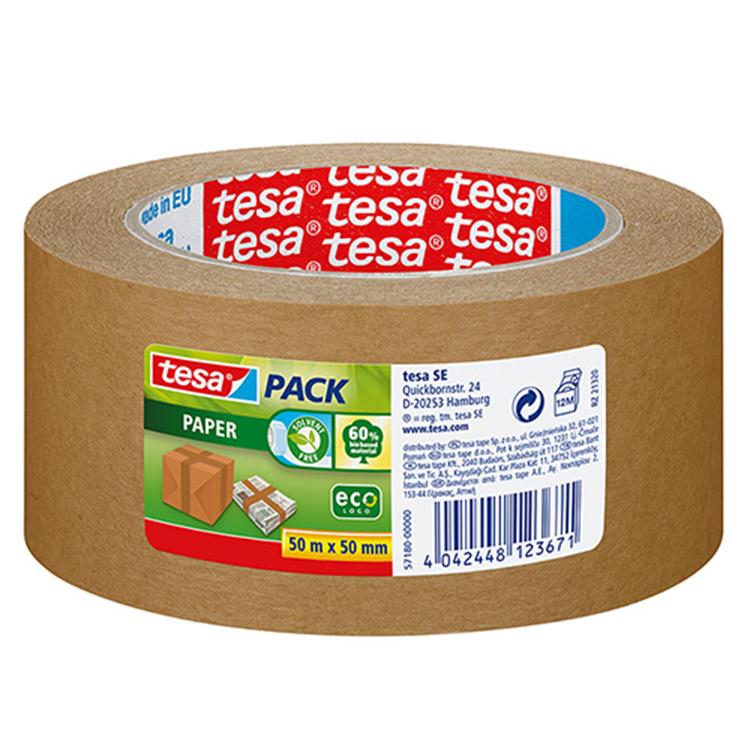 Ecotape Tesapack-Papier 50mx50mm braun reißfest