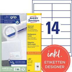 Merkloos sans marque universele etiketten avery zweckform 3678 97x37mm