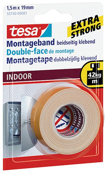 Tesa 1002805 - Montageband Innenbereich 1,5x19mm | 6 Stück