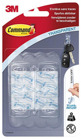 3m command™ doorzichtige mini haken met doorzichtige strips, 6hks+8s pk