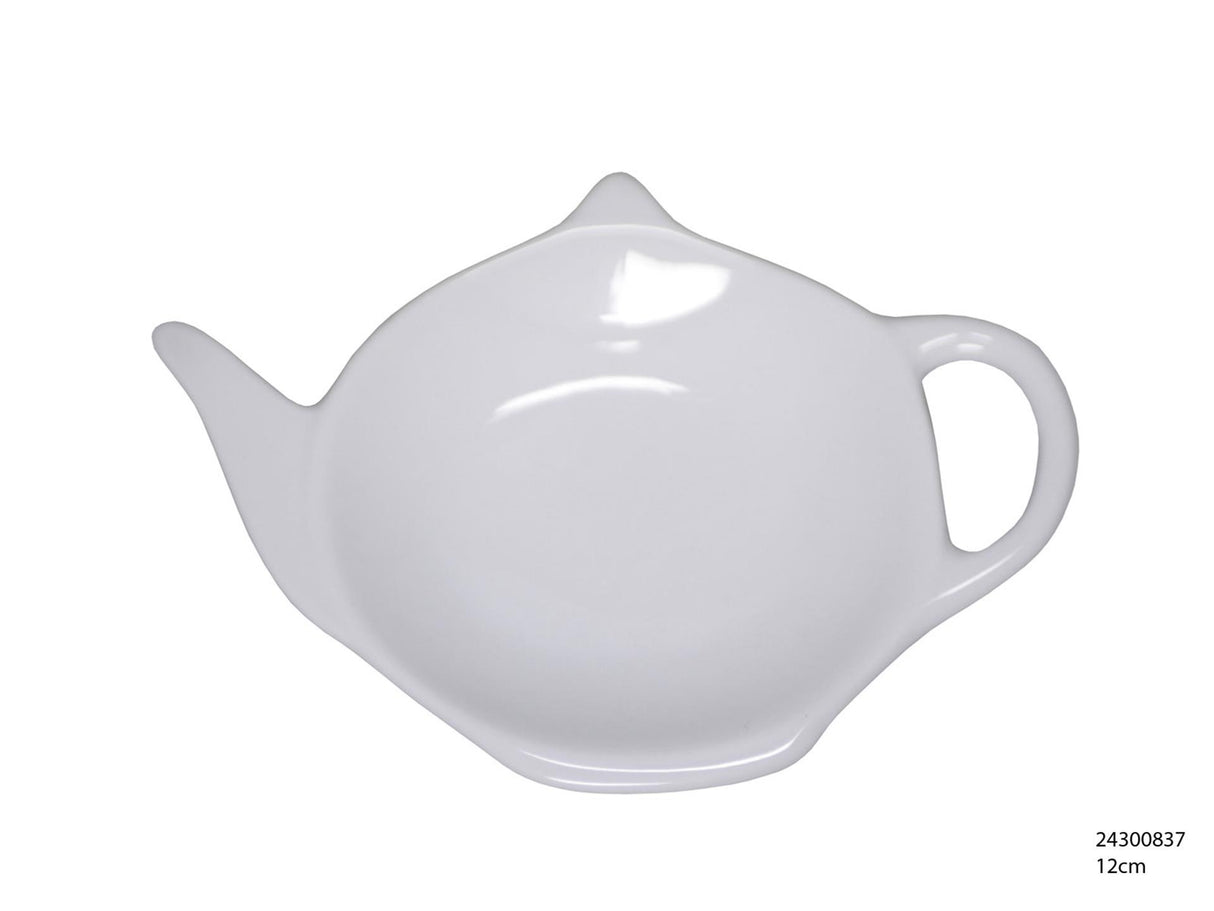Teebeutelhalter Teekanne 12cm Keramik weiß | 12 Stück