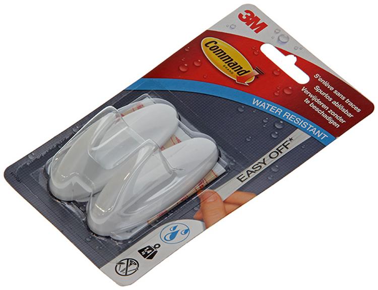 3m command™ designer haak met waterbestendige strips 17081b, medium, 2hks+4s pak