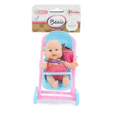 Beau Baby Mini-Babypuppe sitzend, 12 cm