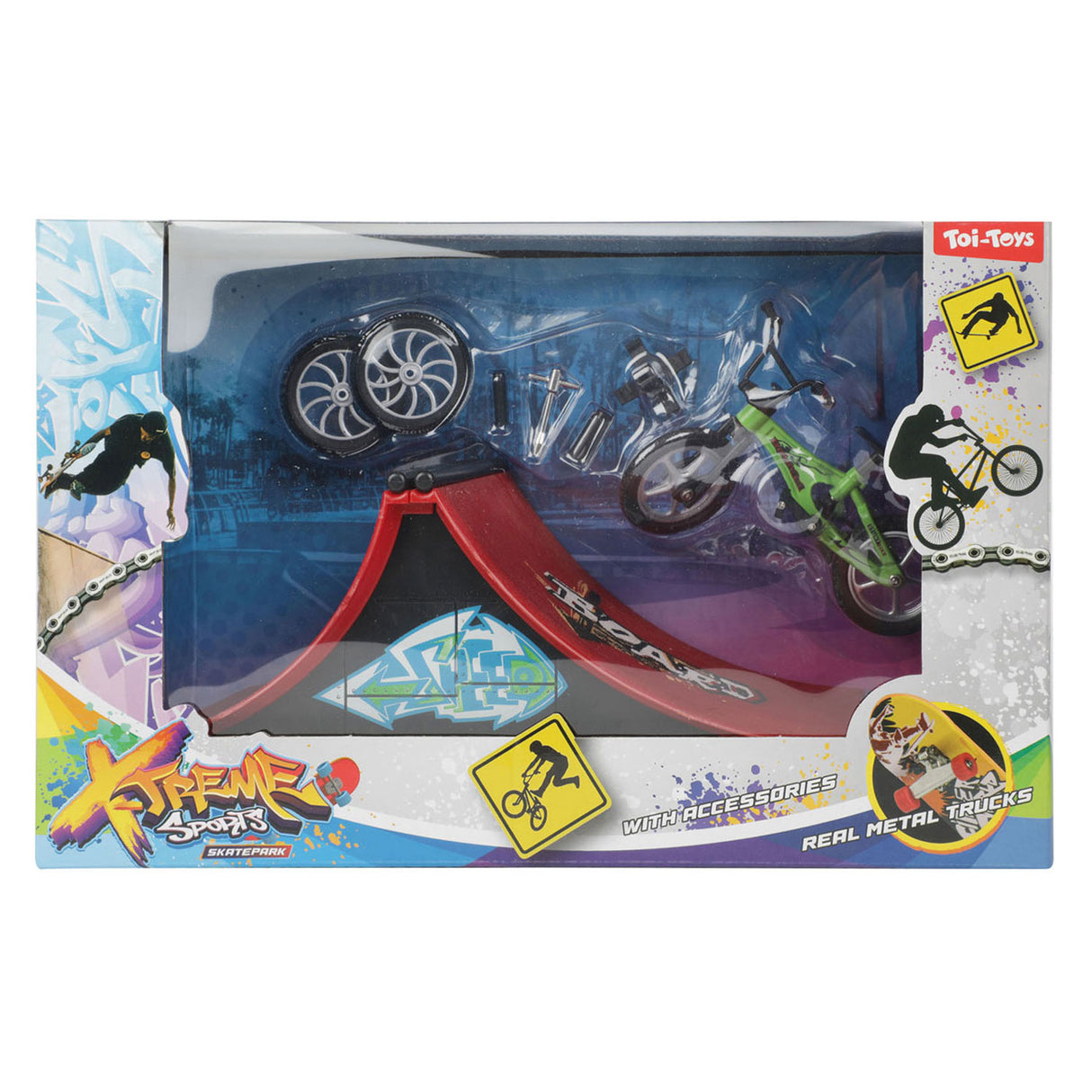 Toi-toys Fingerskateboard oder BMX-Fahrrad mit Skatebahn