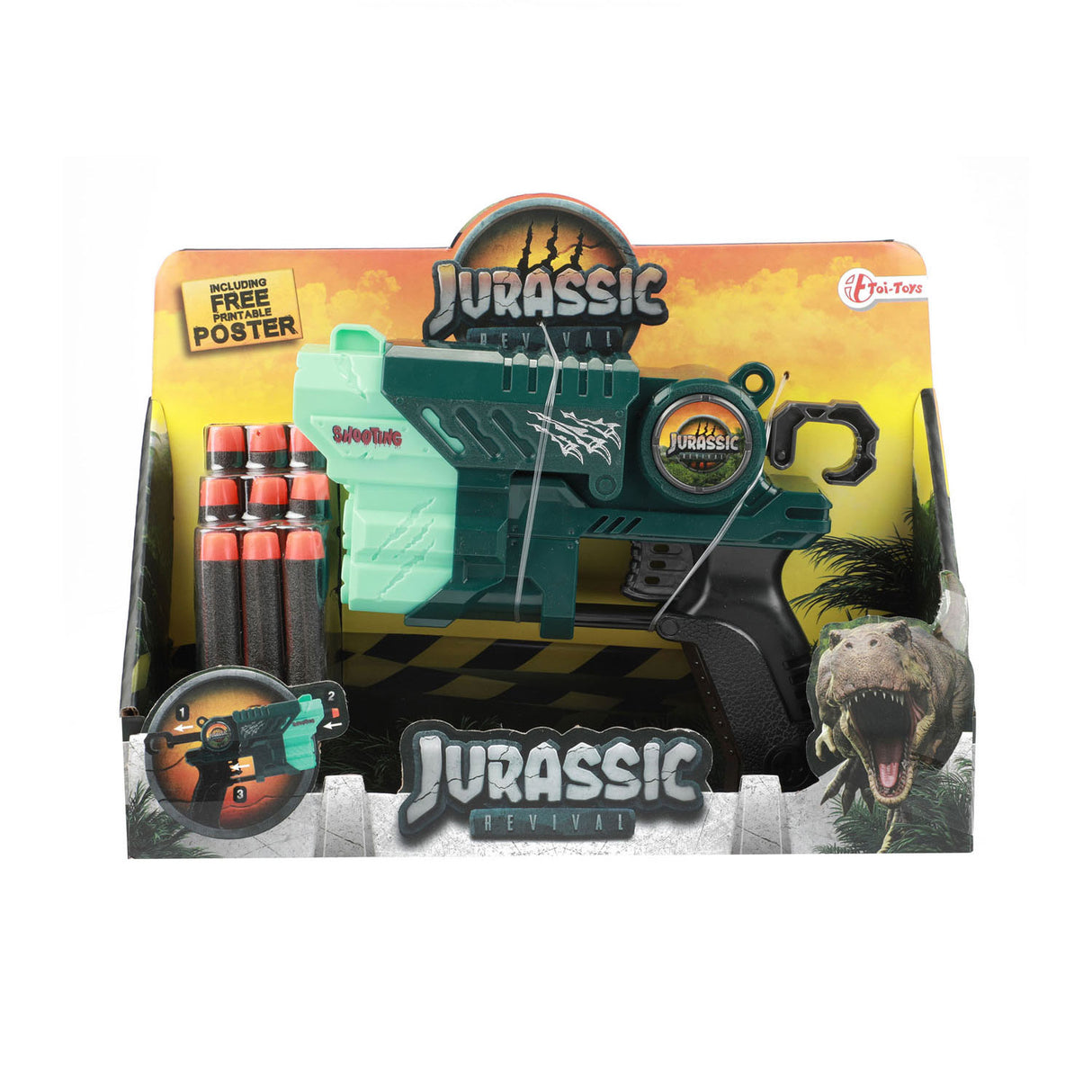 Toi-toys Jurassic Revivial Pistol s pěnovými šipkami