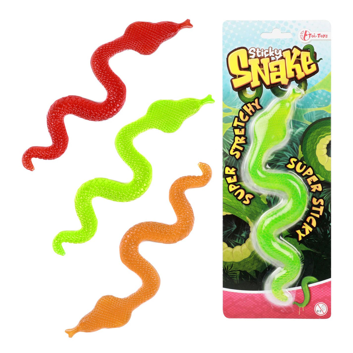 Toi-toys klebrige Kobra-Schlange, super dehnbar