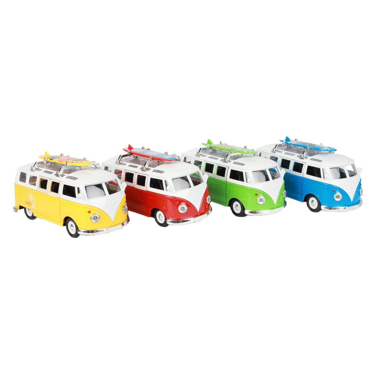 TOI-TOYS pull-back bus retrò con luce e suono