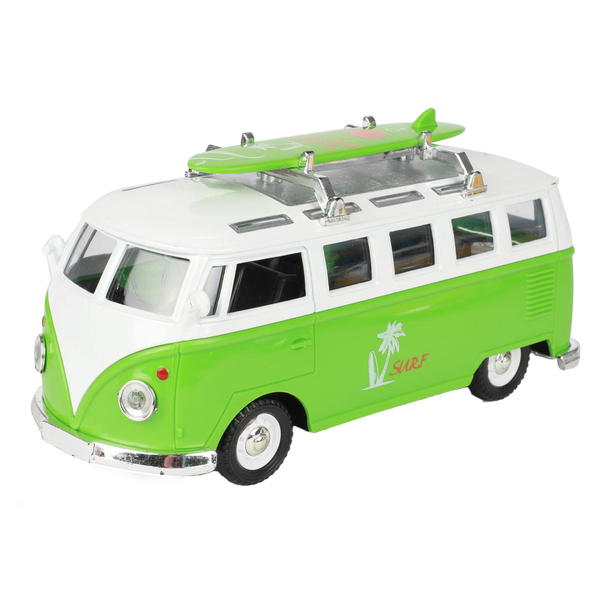 TOI-TOYS pull-back bus retrò con luce e suono