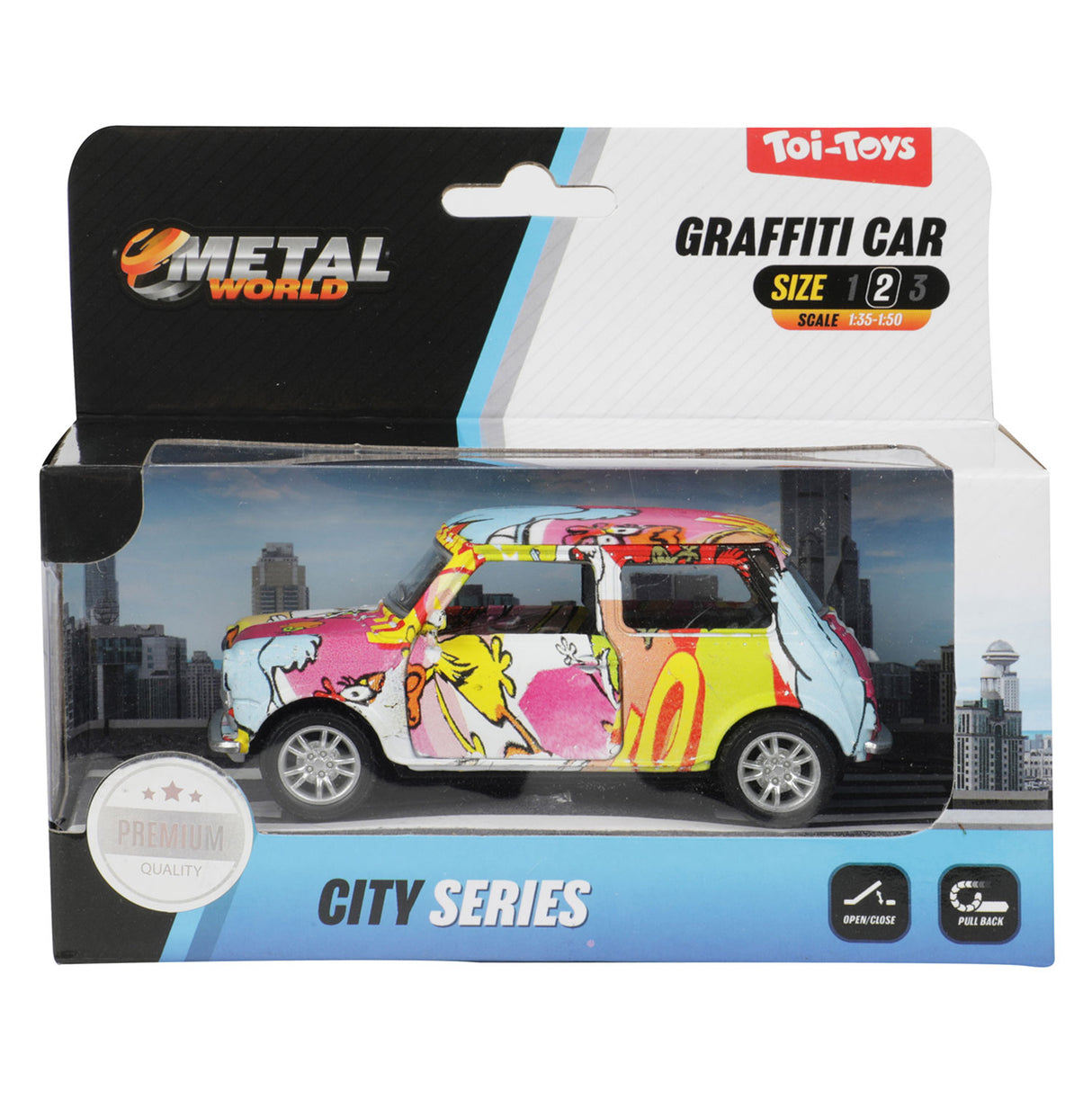 Toi-Toys metal pull-back graffiti bil