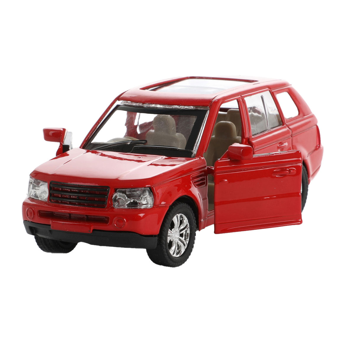 Metalworld Rückziehauto mit Wohnwagen – 1:48