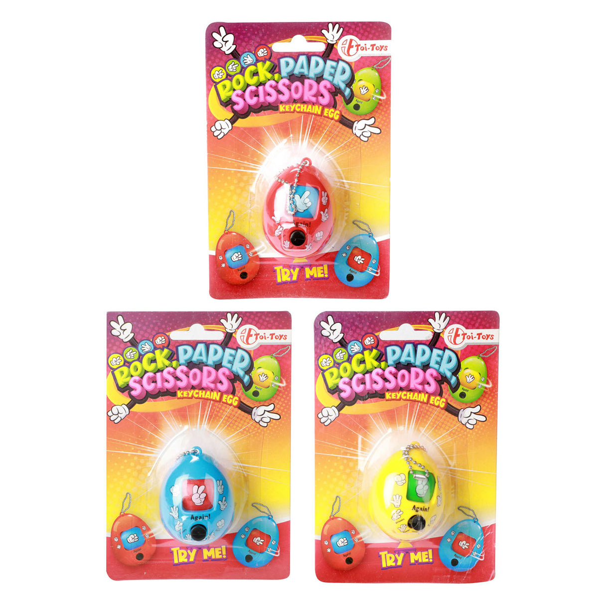 TOI-TOYS Key Ring Egg Stone Paper Paper Scissors Game