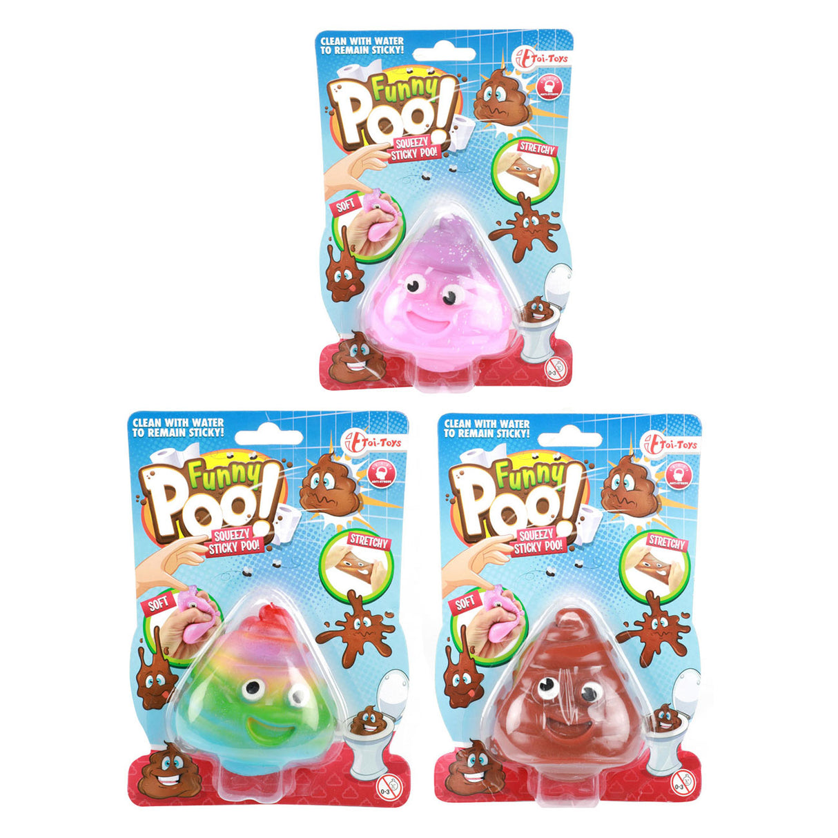 Toi-toys witzeg Poo plakeg Stretchy lächelt Turd