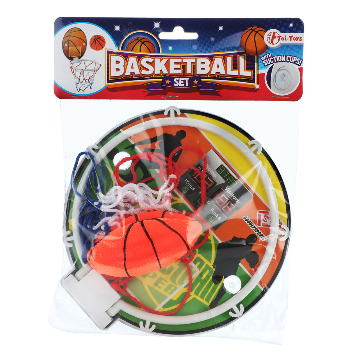 Toi-toys mini basketbalset met bal en zuignappen